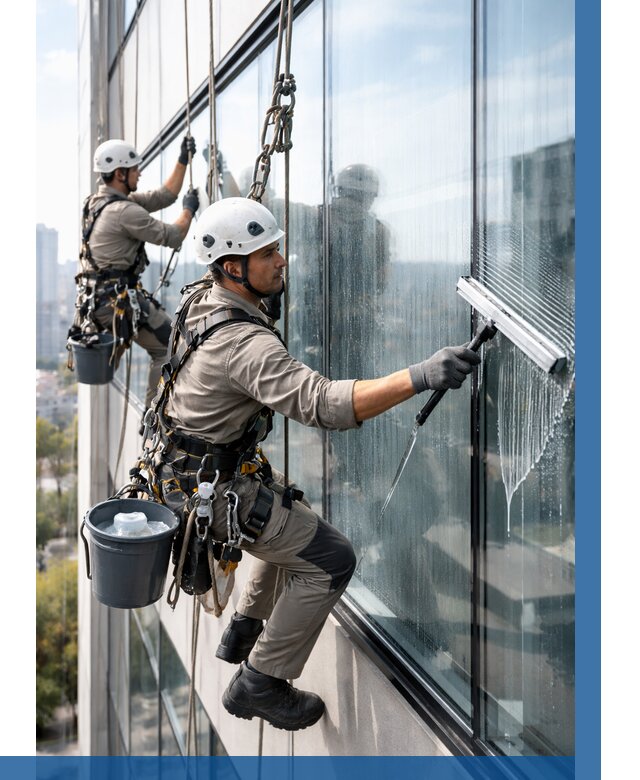 Мойка окон альпинистами в Валуйках от 4790 р. | ВЫСОТНИК-Вли