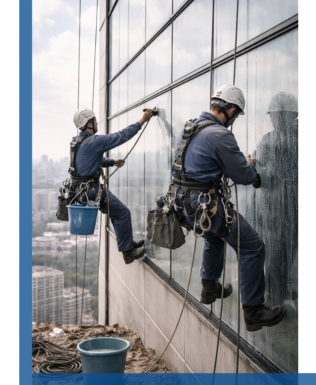 Профессиональная мойка фасадных окон альпинистами в Валуйках