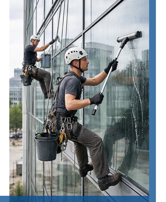 Мойка витражей альпинистами в Валуйках от 745 р. под ключ|ВЫСОТНИК-Вли