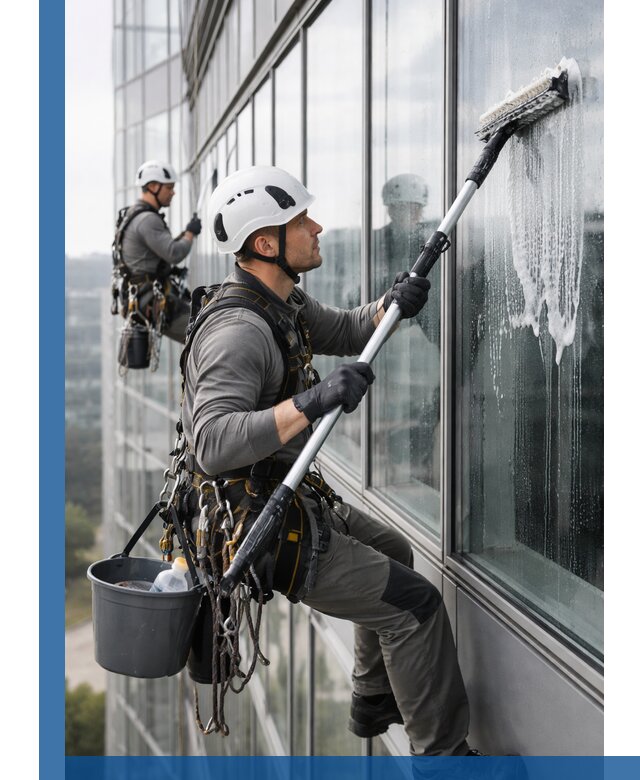 Высотная мойка сплошного остекления с выездом в Валуйках