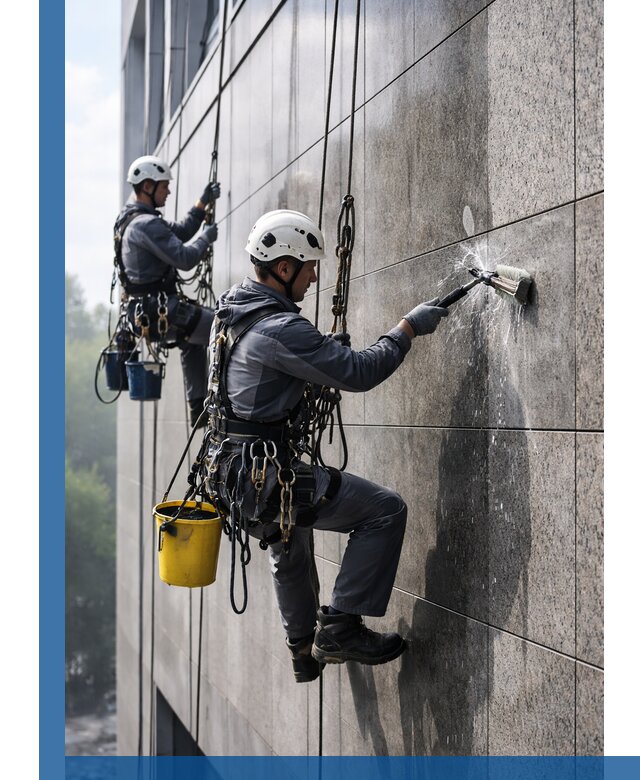 Профессиональная мойка фасада из керамогранита в Валуйках