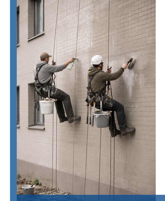Удаление высолов с фасада зданий в Валуйках без повреждений и следов