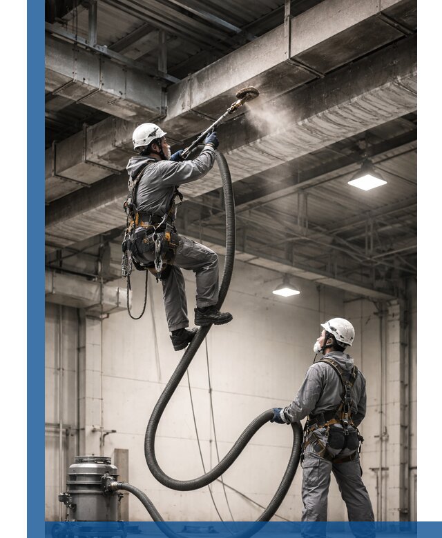 Обеспыливание потолочных конструкций в Валуйках промышленным альпинизмом