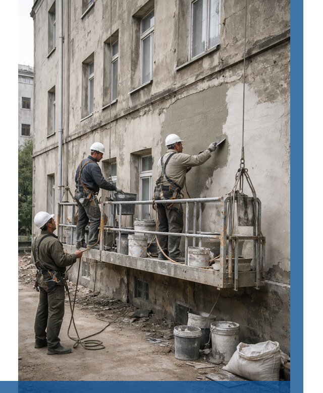 Капитальный ремонт фасада в Валуйках от 4471 р. | ВЫСОТНИК-Вли