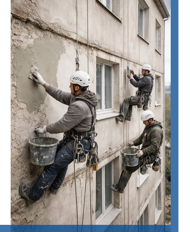 Ремонт штукатурного фасада в Валуйках от 798 р. под ключ | ВЫСОТНИК-Вли