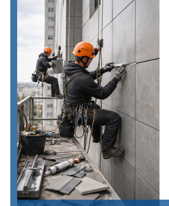 Профессиональный ремонт фасада из керамогранита в Валуйках