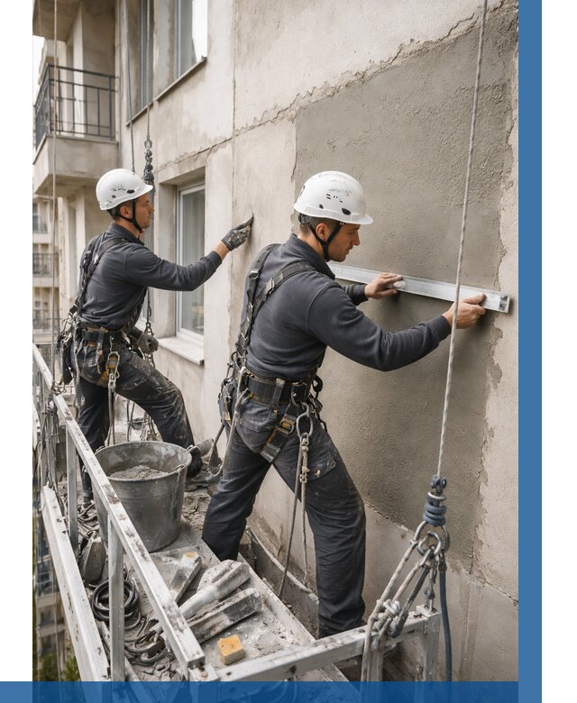 Штукатурка фасада на высоте в Валуйках от 958 р. | ВЫСОТНИК-Вли