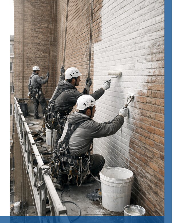 Покраска кирпичного фасада в Валуйках от 373 р. | ВЫСОТНИК-Вли