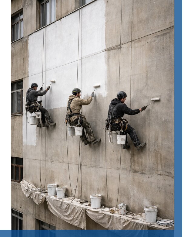 Покраска бетонного фасада в Валуйках от 373 р за м2 | ВЫСОТНИК-Вли