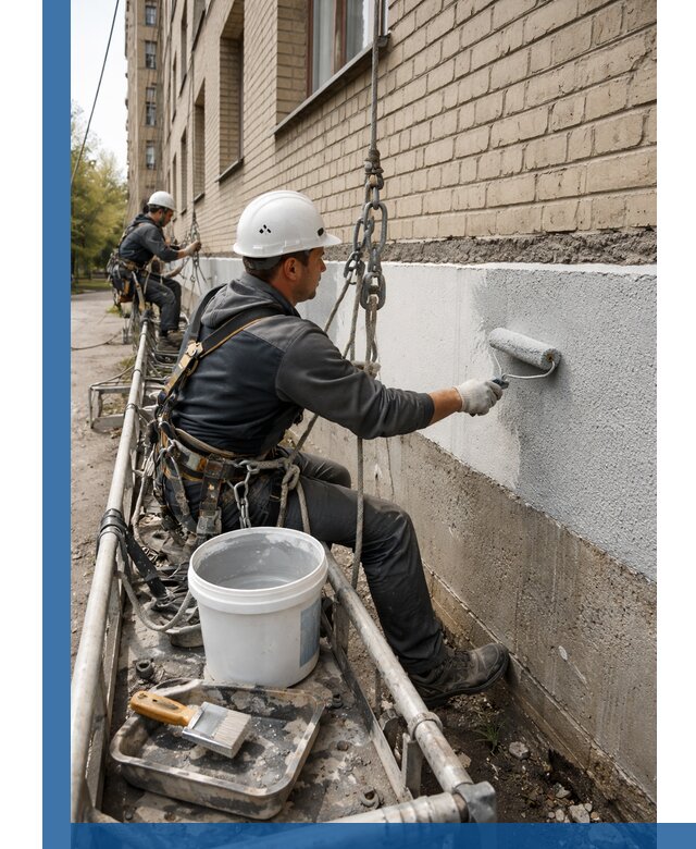 Окраска цоколя здания в Валуйках профессионально и надежно