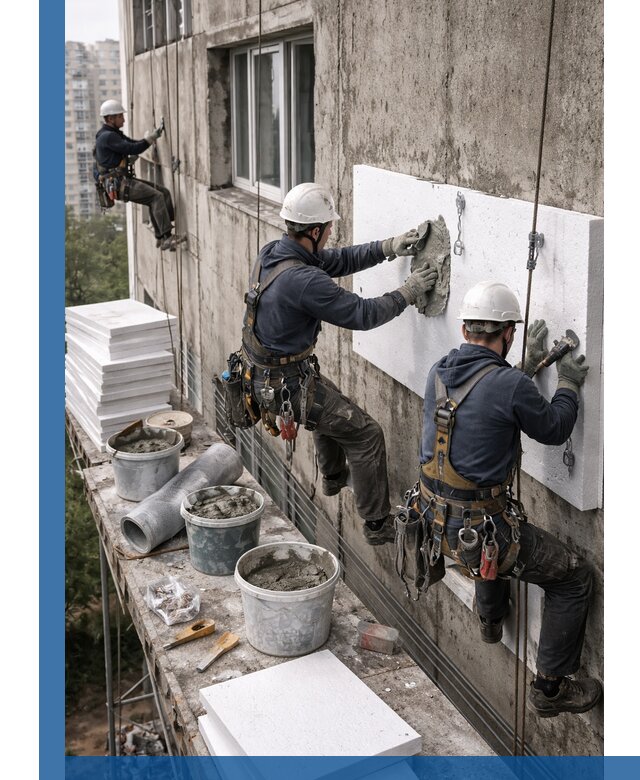 Утепление фасада пенополистиролом в Валуйках под ключ