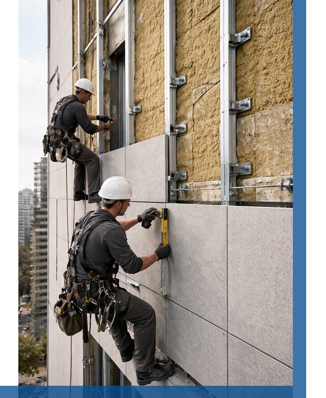 Монтаж вентилируемого фасада в Валуйках от 3726 р. | ВЫСОТНИК-Вли