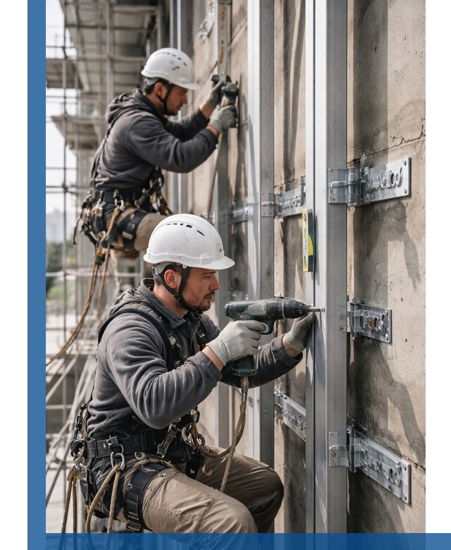 Монтаж и крепление подсистемы вентфасада в Валуйках