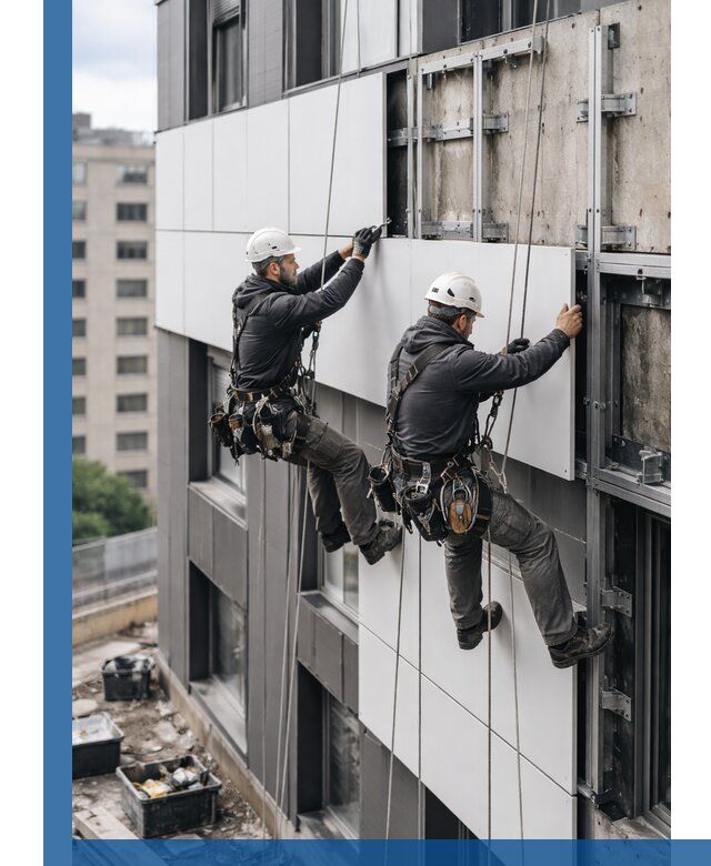 Монтаж композитных панелей фасада в Валуйках под ключ