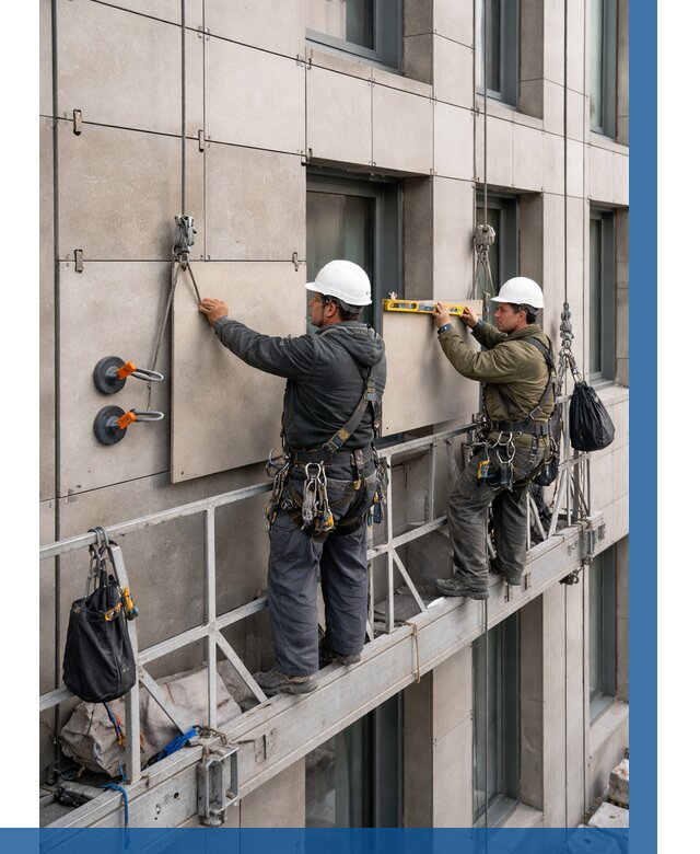 Монтаж керамогранита на фасад в Валуйках от 2661 р. | ВЫСОТНИК-Вли