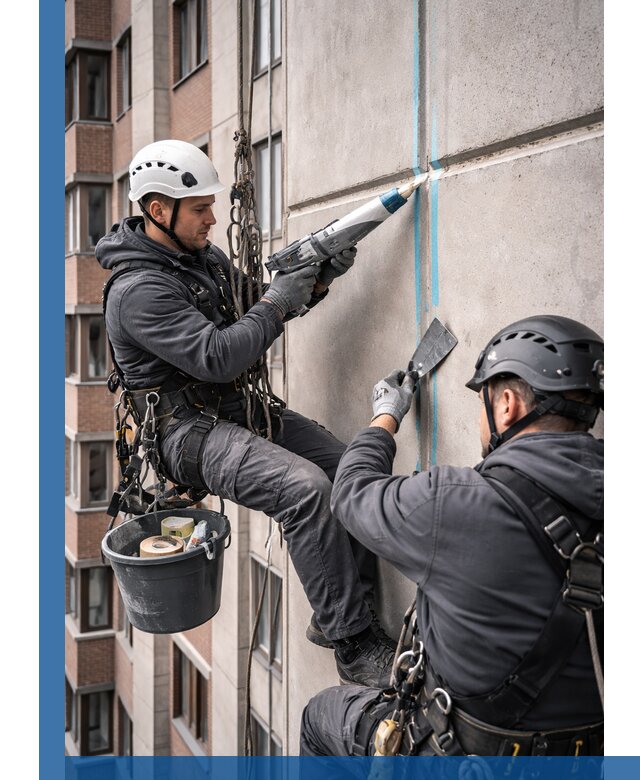 Вторичная герметизация швов фасада и кровли в Валуйках