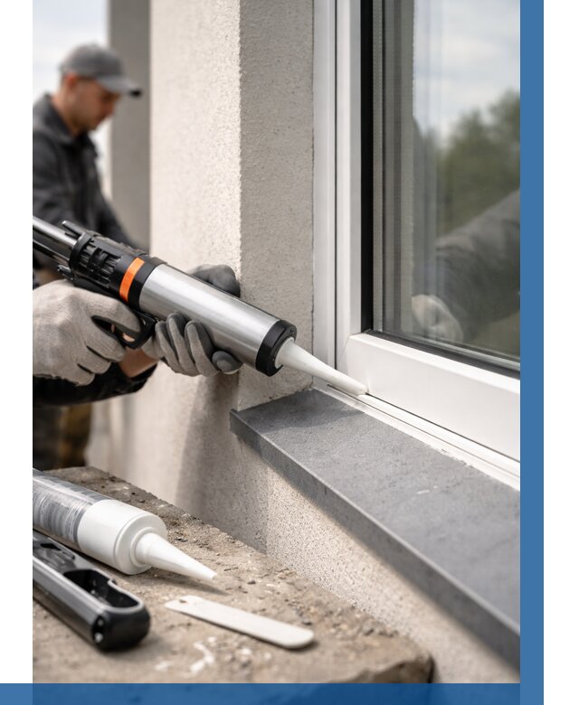 Герметизация монтажных швов окон в Валуйках от 692 р. | ВЫСОТНИК-Вли