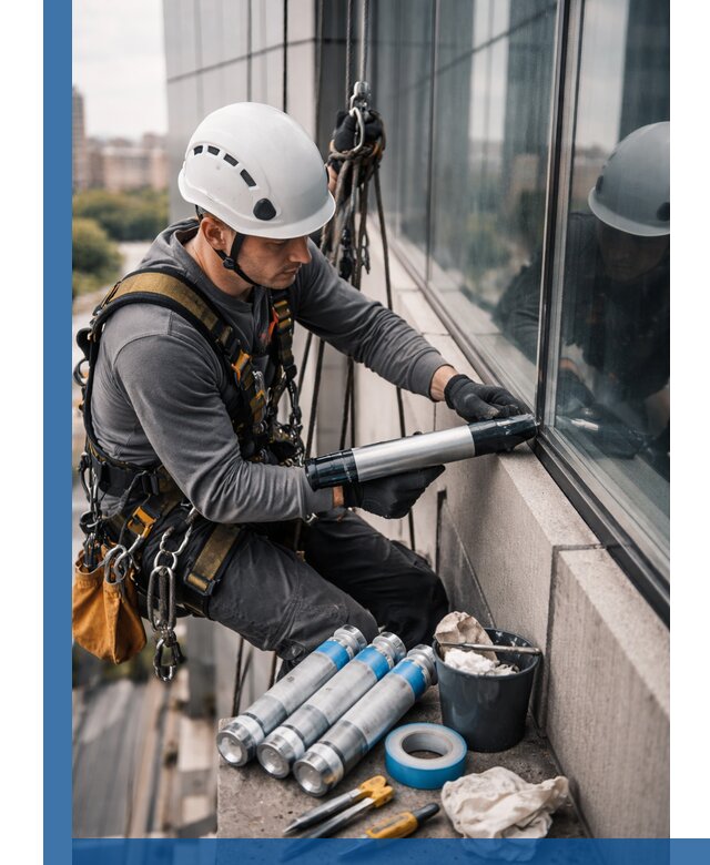 Герметизация стыков витража в Валуйках для герметичных фасадов