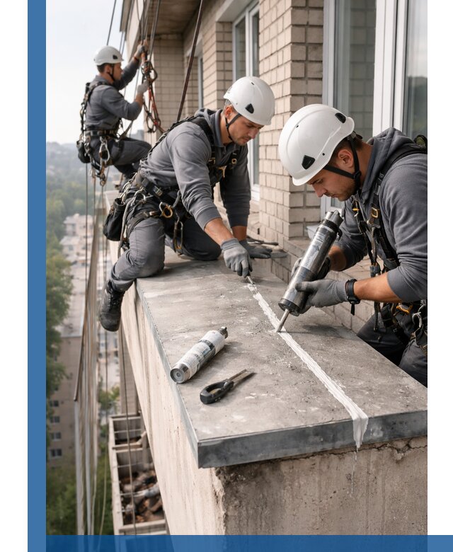 Герметизация балконного козырька в Валуйках профессионально