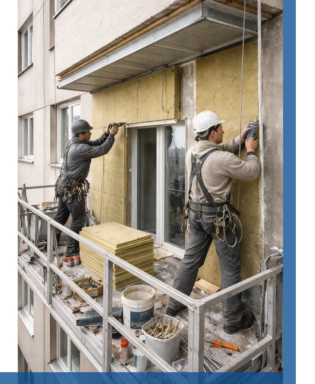 Утепление балкона снаружи в Валуйках от 1703 р. под ключ ВЫСОТНИК-Вли