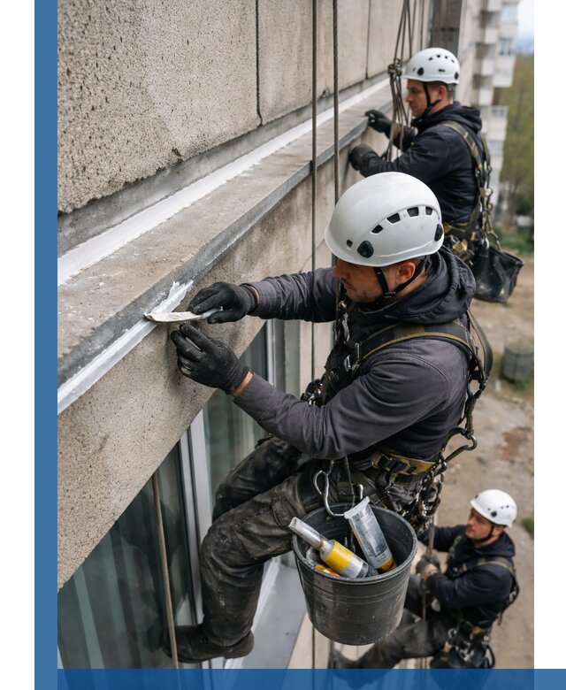 Герметизация примыкания балкона в Валуйках под ключ с гарантией