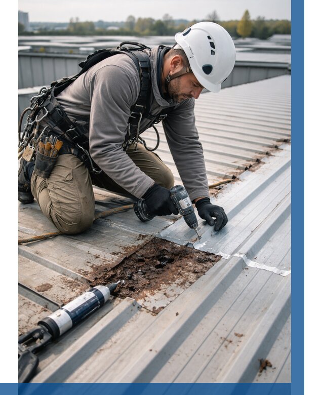 Ремонт профнастила на кровле в Валуйках от 745 р. | ВЫСОТНИК-Вли