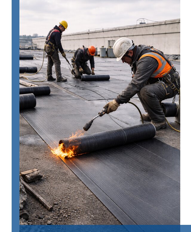 Монтаж наплавляемой кровли в Валуйках профессионально