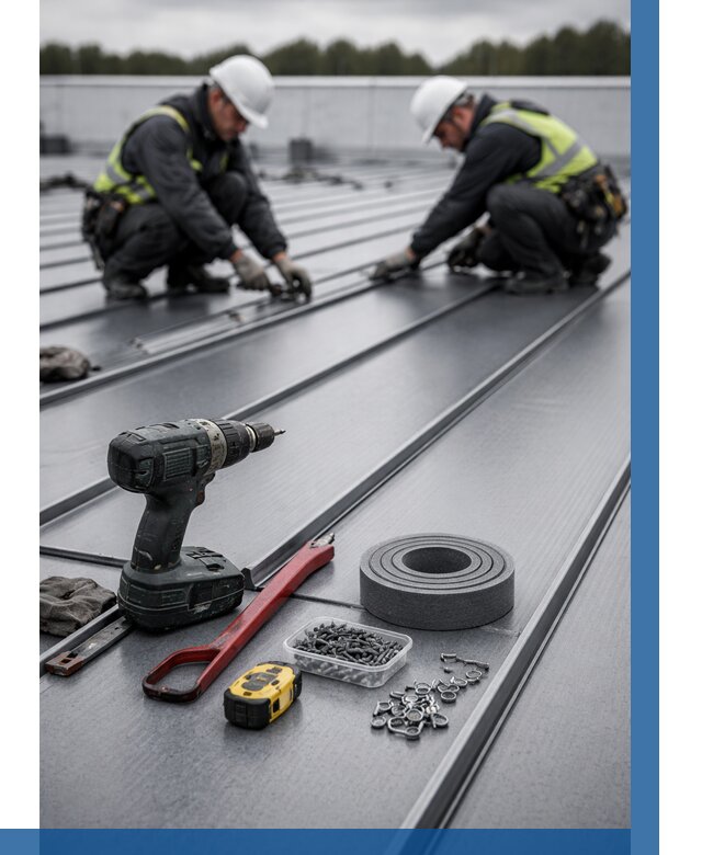 Монтаж фальцевой кровли в Валуйках от 1916 р. | ВЫСОТНИК-Вли