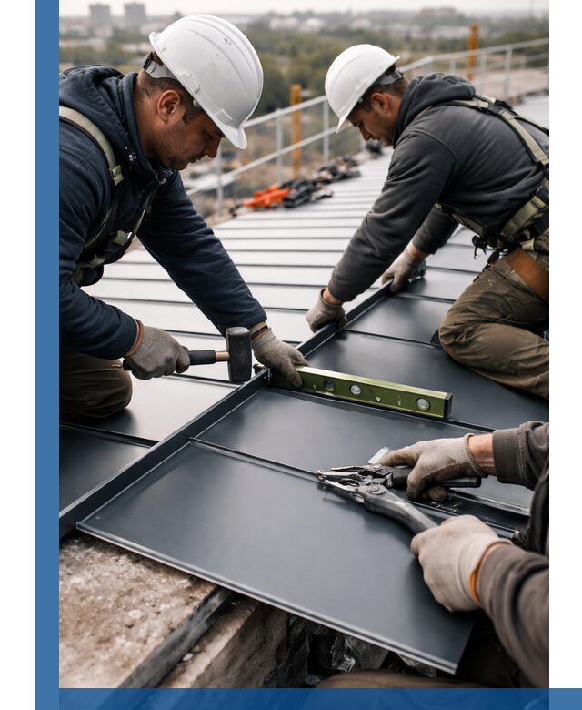 Монтаж фальцевой кровли в Валуйках для промышленных зданий