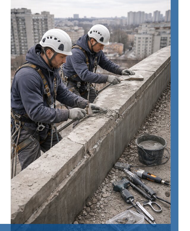 Ремонт парапета на кровле в Валуйках от 1597 р. | ВЫСОТНИК-Вли