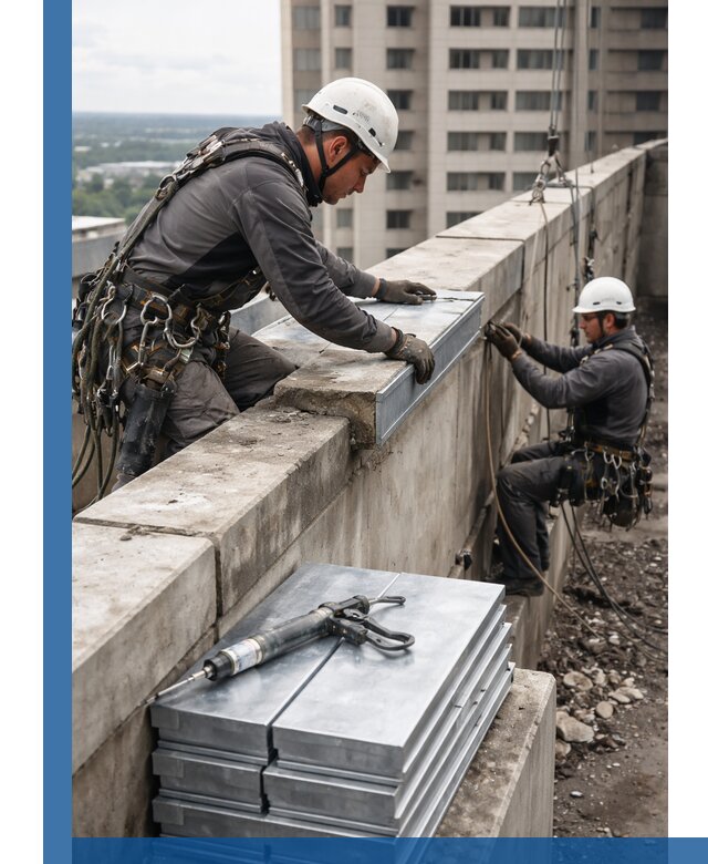 Замена парапетных крышек и установка новых в Валуйках