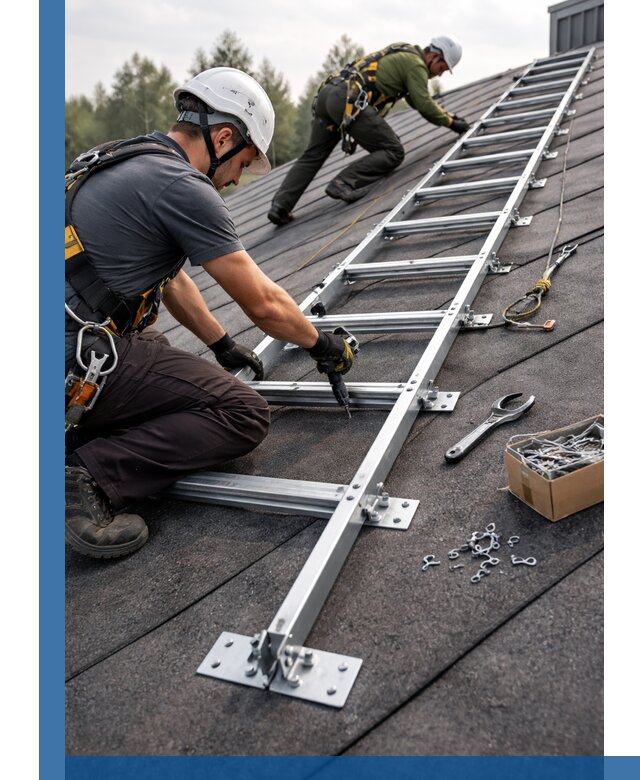 Профессиональный монтаж кровельной лестницы в Валуйках под ключ