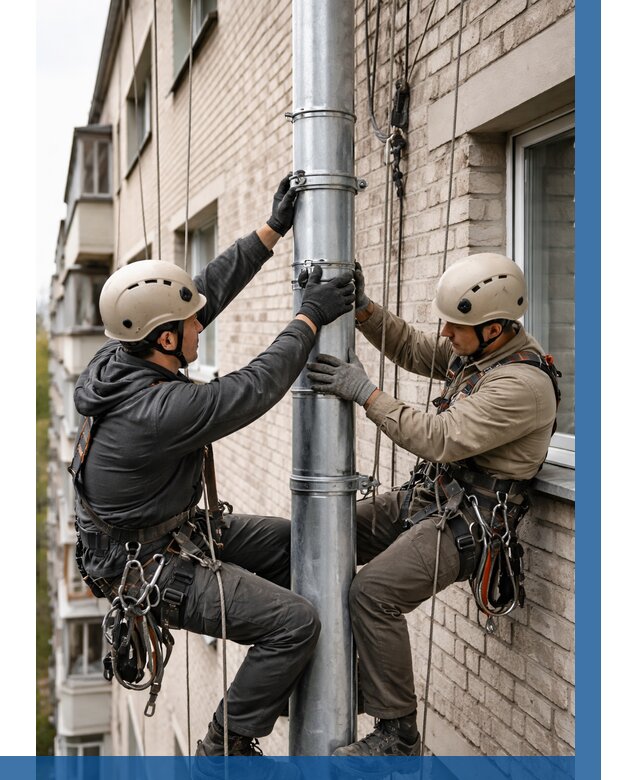 Замена водосточных труб в Валуйках от 6919 р. | ВЫСОТНИК-Вли