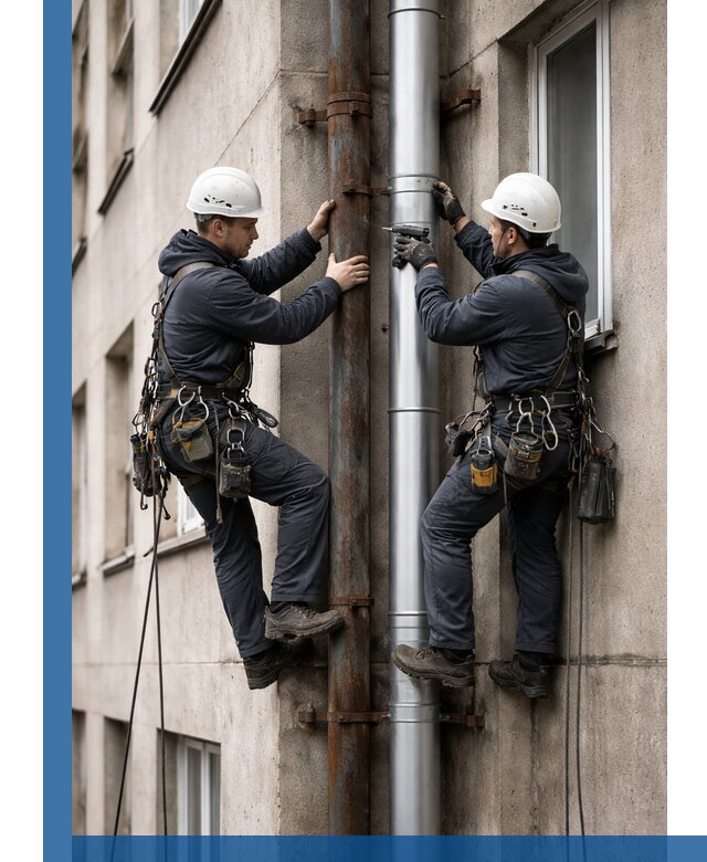 Замена водосточных труб в Валуйках: монтаж и демонтаж под ключ