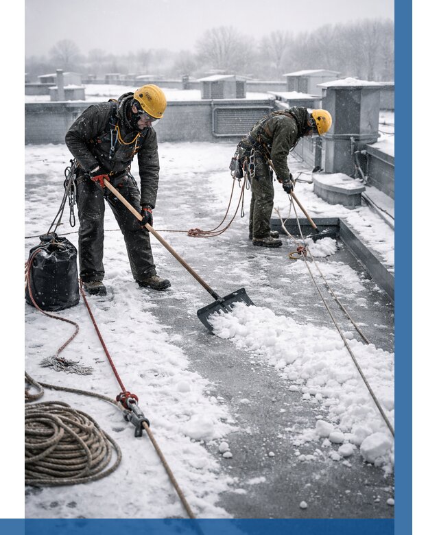 Очистка крыши от снега в Валуйках от 7984 р. | ВЫСОТНИК-Вли