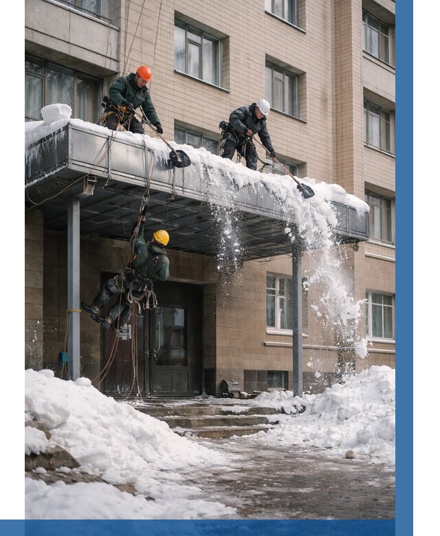 Очистка козырьков от снега в Валуйках от 3726 р. | ВЫСОТНИК-Вли