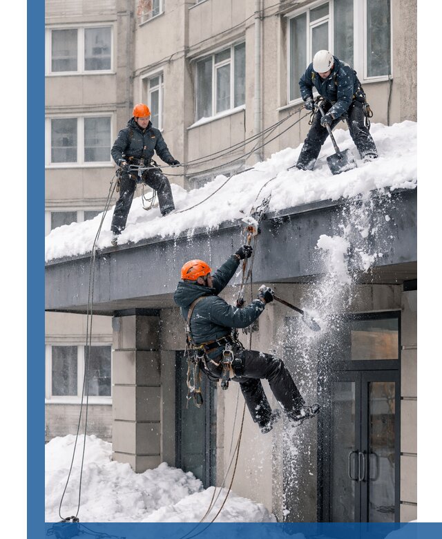 Безопасная очистка навесов от снега в Валуйках круглогодично