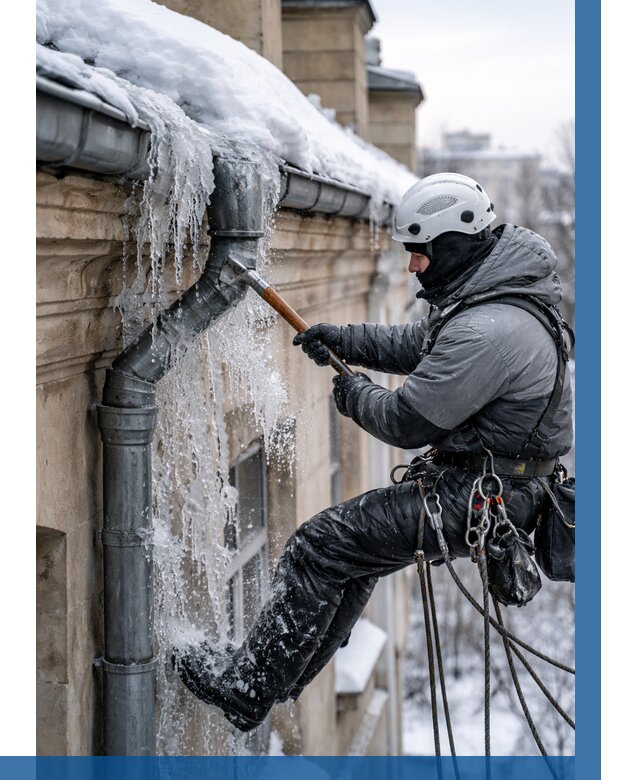 Очистка водостоков от льда в Валуйках от 3726 р. | ВЫСОТНИК-Вли