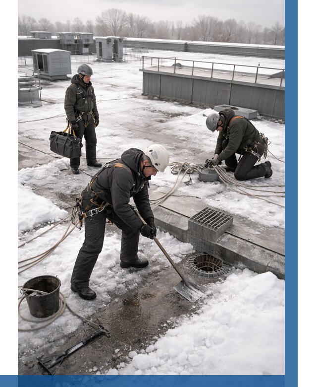 Абонентское обслуживание кровли зимой в Валуйках от 8516 р. | ВЫСОТНИК-Вли