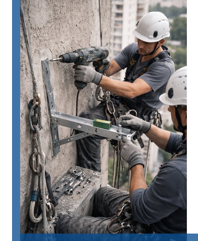 Установка кронштейнов кондиционера и крепежа в Валуйках