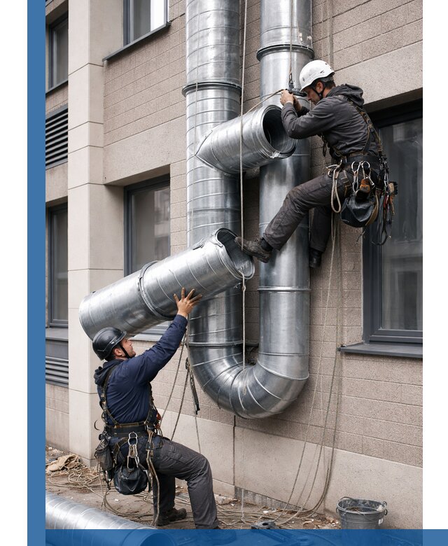 Монтаж фасадных воздуховодов в Валуйках с герметизацией и крепежом