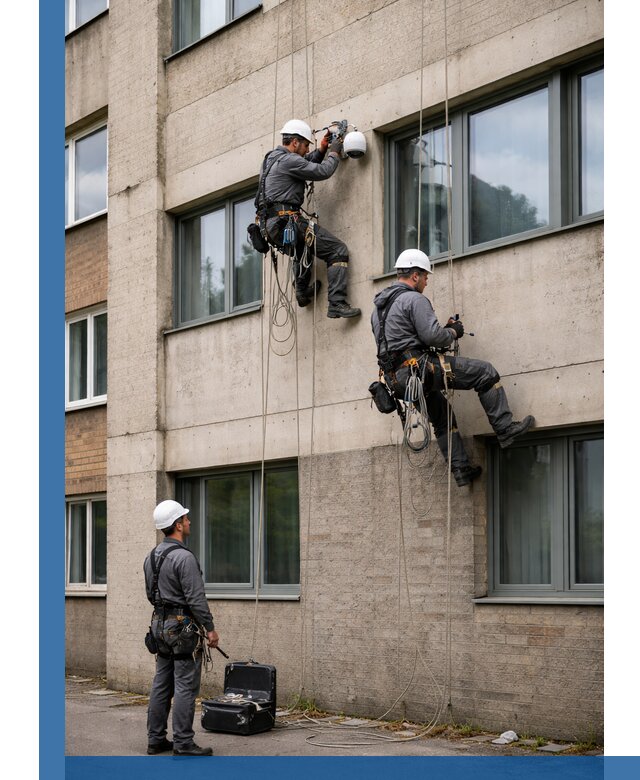 Монтаж фасадных камер видеонаблюдения в Валуйках под ключ