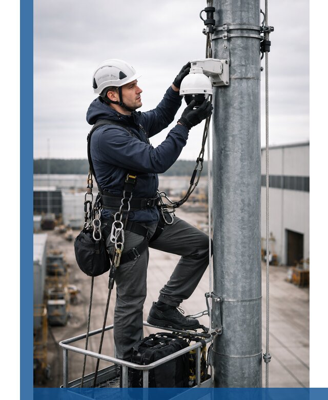 Профессиональная установка видеокамер на мачте в Валуйках