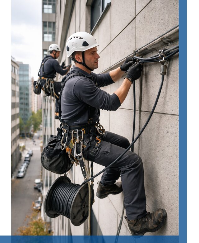 Прокладка кабеля по фасаду в Валуйках от 373 р. | ВЫСОТНИК-Вли