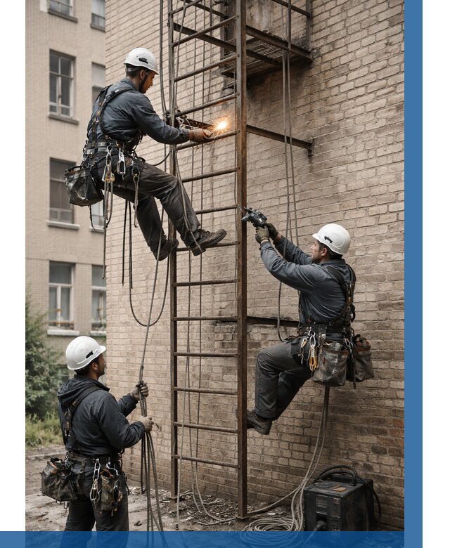 Ремонт пожарной лестницы в Валуйках от 7984 р. | ВЫСОТНИК-Вли