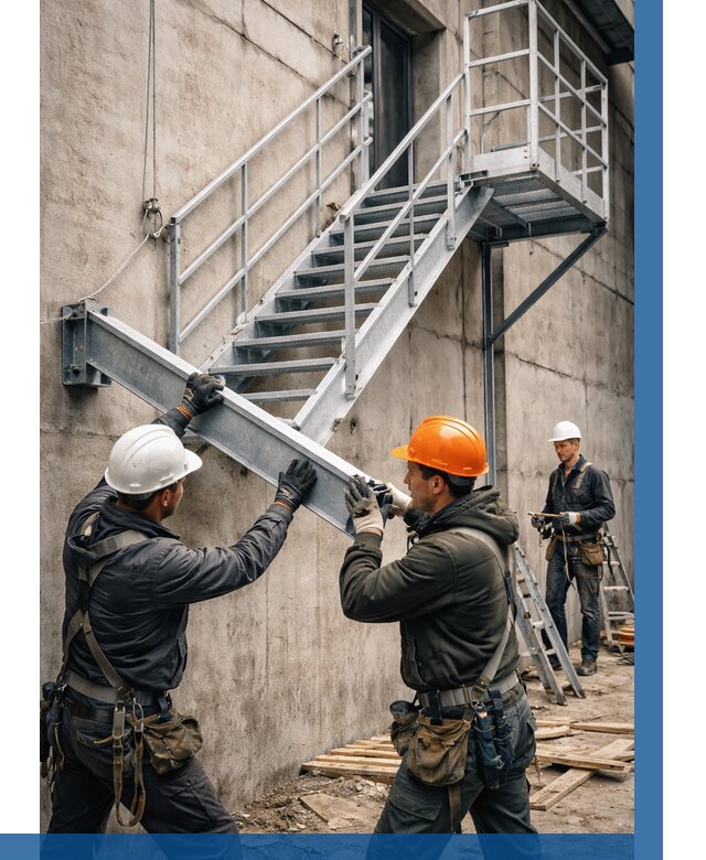 Монтаж металлических лестниц в Валуйках от 15968 р. | ВЫСОТНИК-Вли