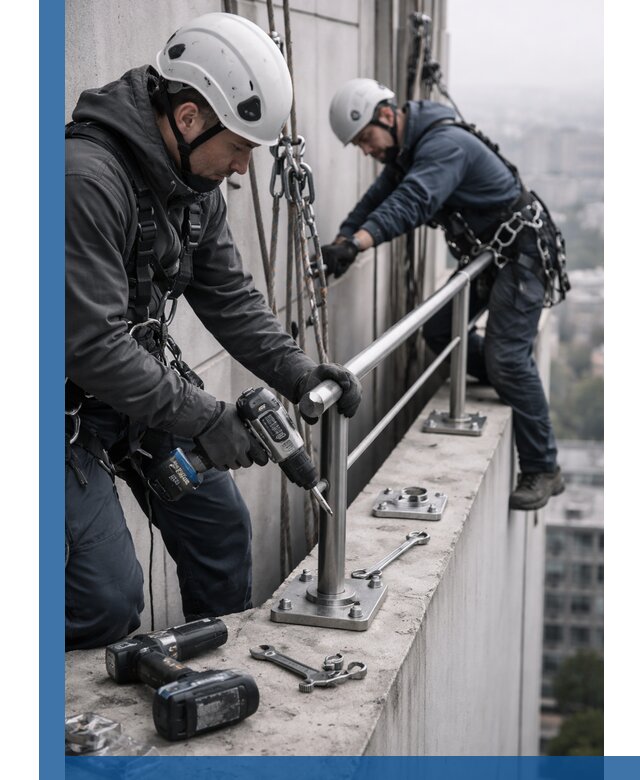 Монтаж перил на высоте в Валуйках для жилых и промобъектов