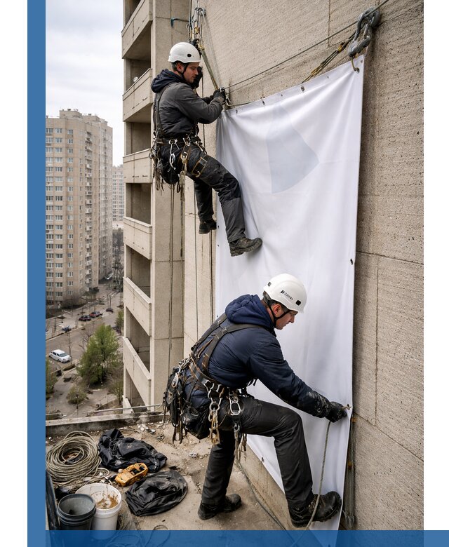 Профессиональный монтаж баннеров на фасаде в Валуйках