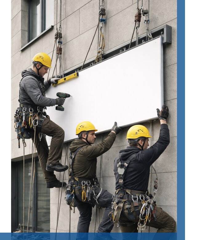 Монтаж рекламной вывески в Валуйках от 8516 р. | ВЫСОТНИК-Вли