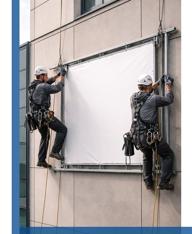 Монтаж наружной рекламной вывески в Валуйках под ключ